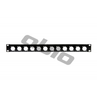 Panel 1U do szafy rack 12 otworów, standard d (12 xlr)